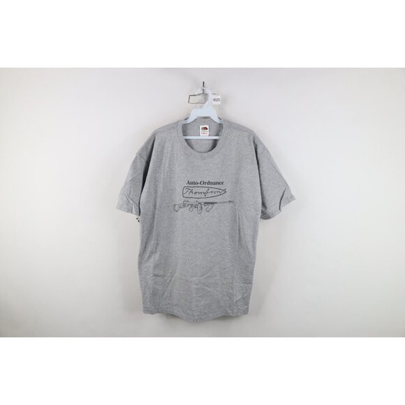 Vintage Mens Size XL Auto Ordnance Thompson Machine Gun T-Shirt Heather Gray - Picture 1 of 10